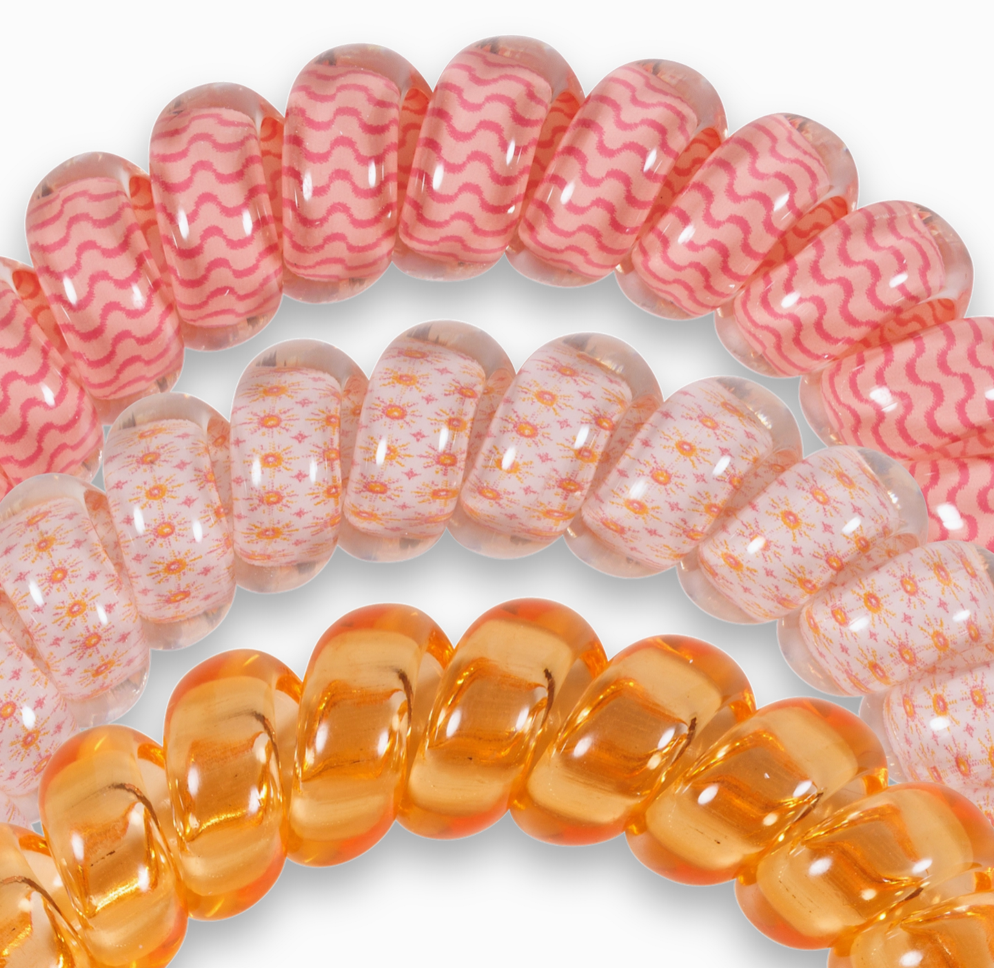 Spiral Hair Coils/Ties - Sunny Days Ahead