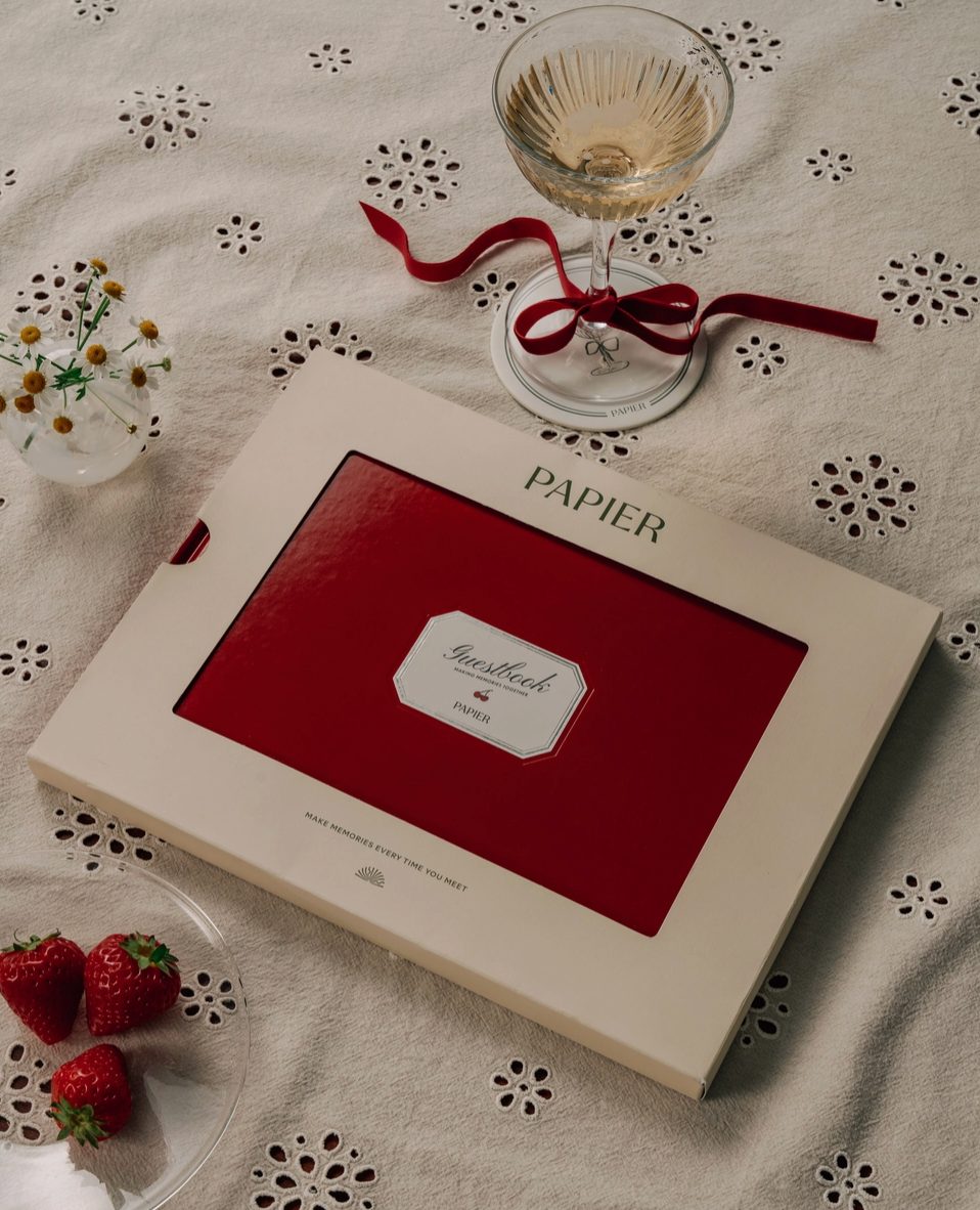 Guest Book, Hardcover - Cherry