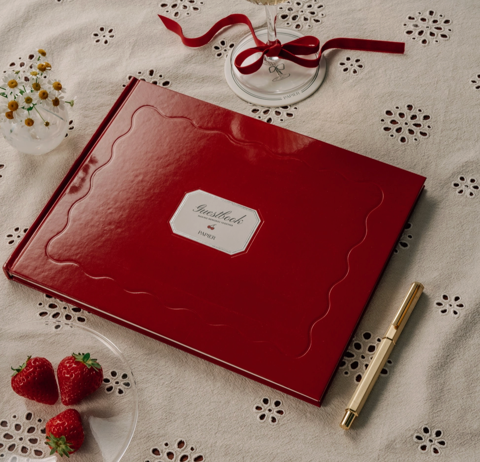 Guest Book, Hardcover - Cherry