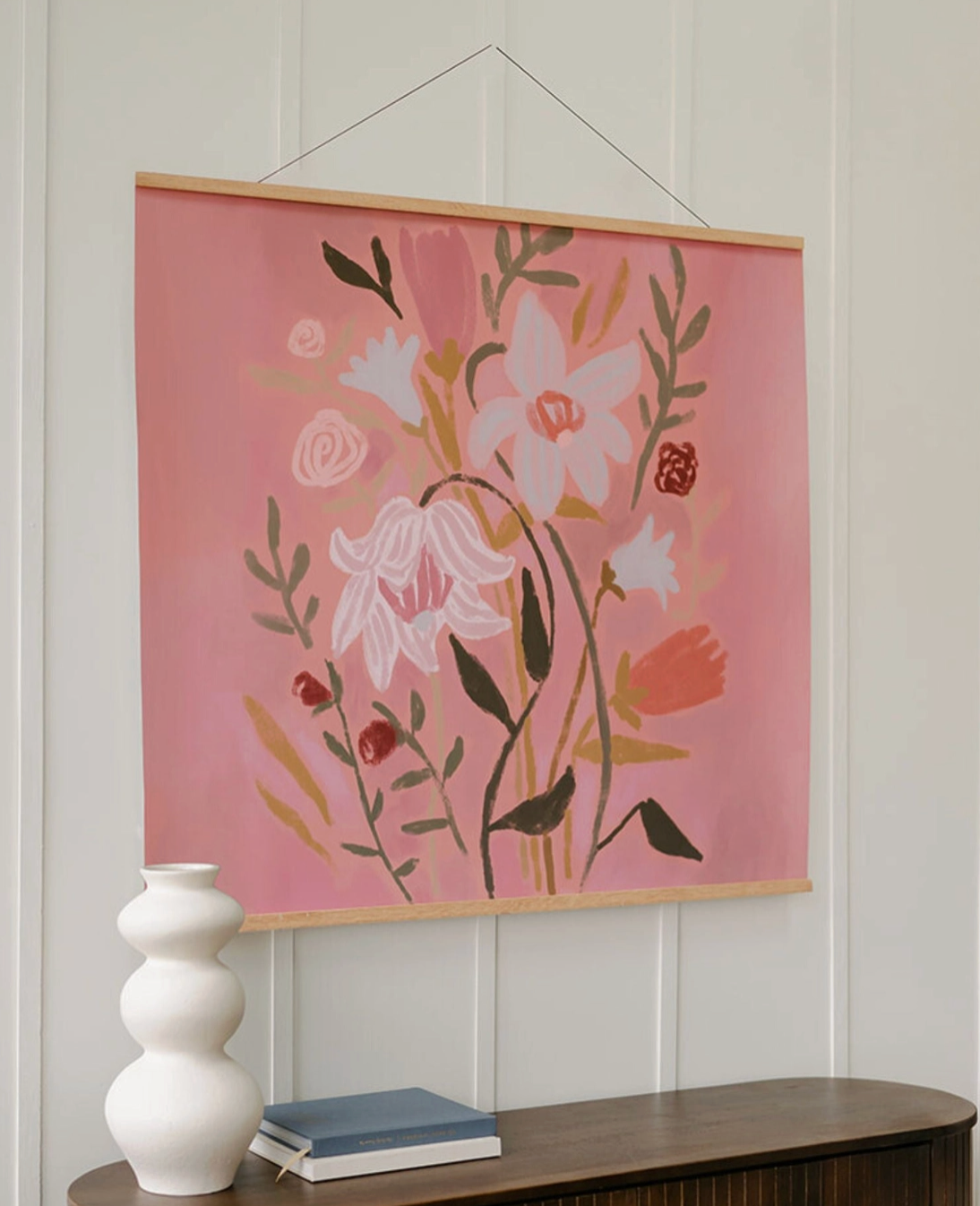 Large Cotton Canvas Poster: Spring Flowers