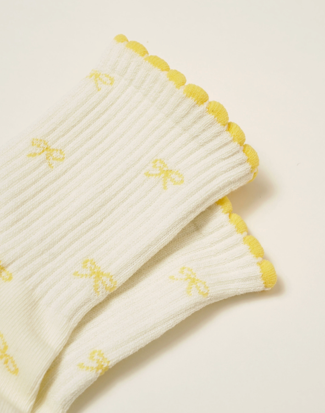 Mini Bow Yellow Grip & Pilates Socks