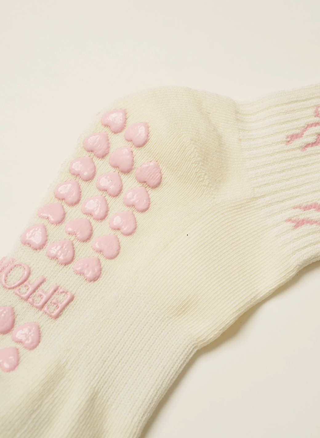 Pink Bow Ruffle Grip & Pilates Socks