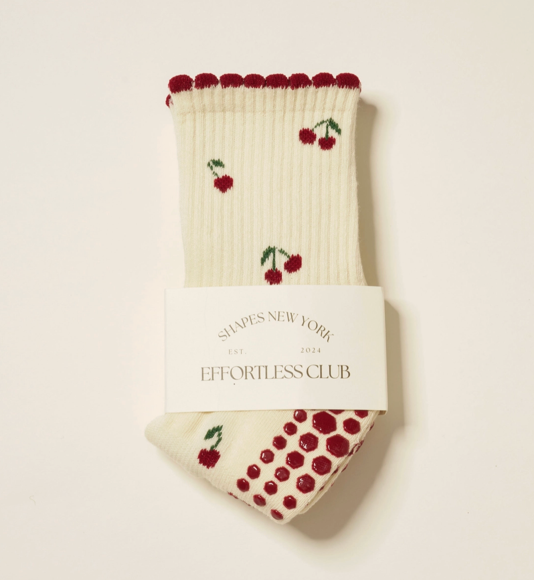 Little Cherry Grip & Pilates Socks