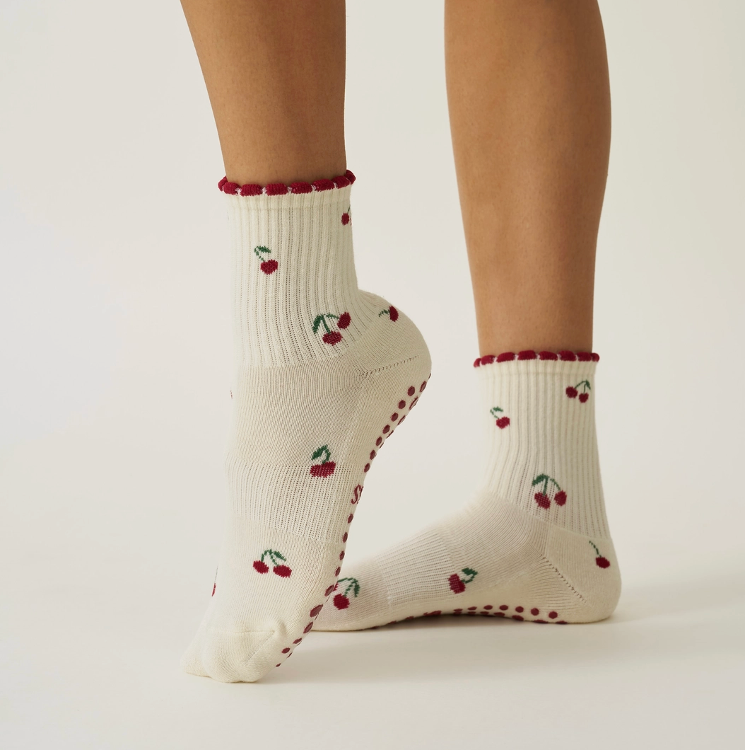Little Cherry Grip & Pilates Socks