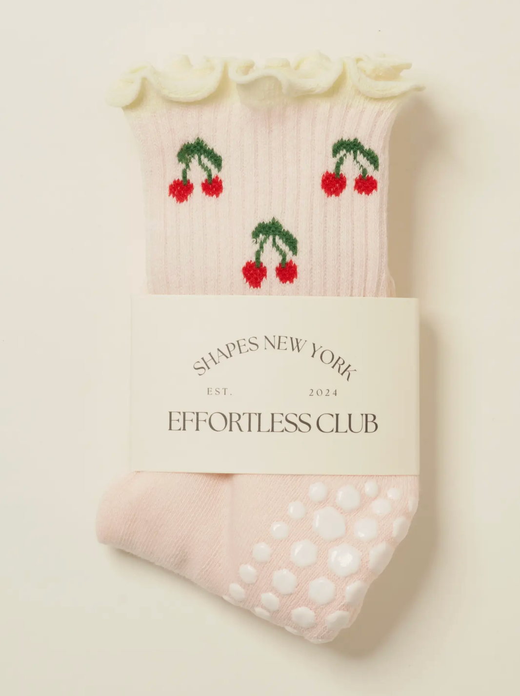 Cherry Ruffle Grip & Pilates Socks