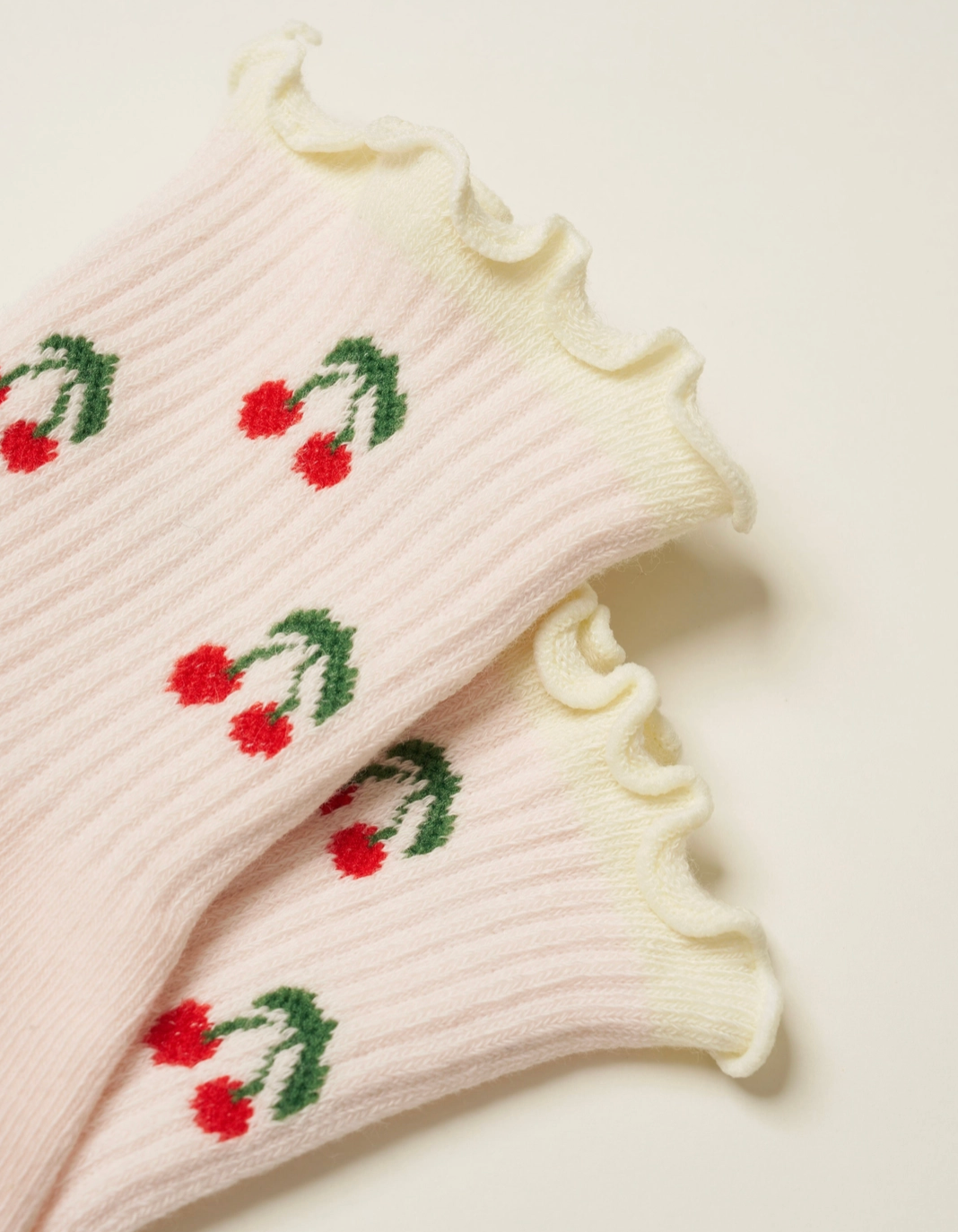 Cherry Ruffle Grip & Pilates Socks