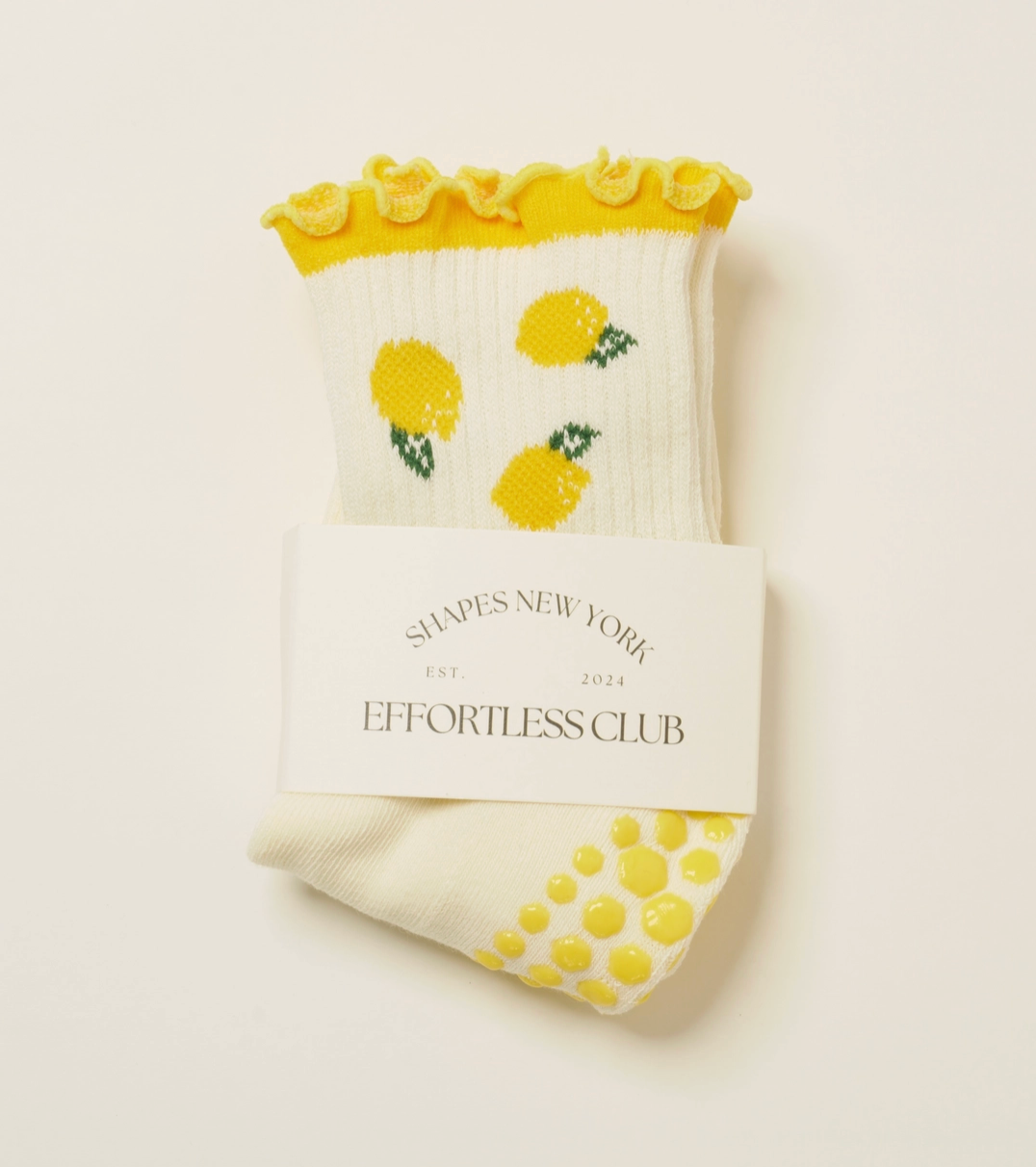 Lemon Ruffle Grip & Pilates Socks