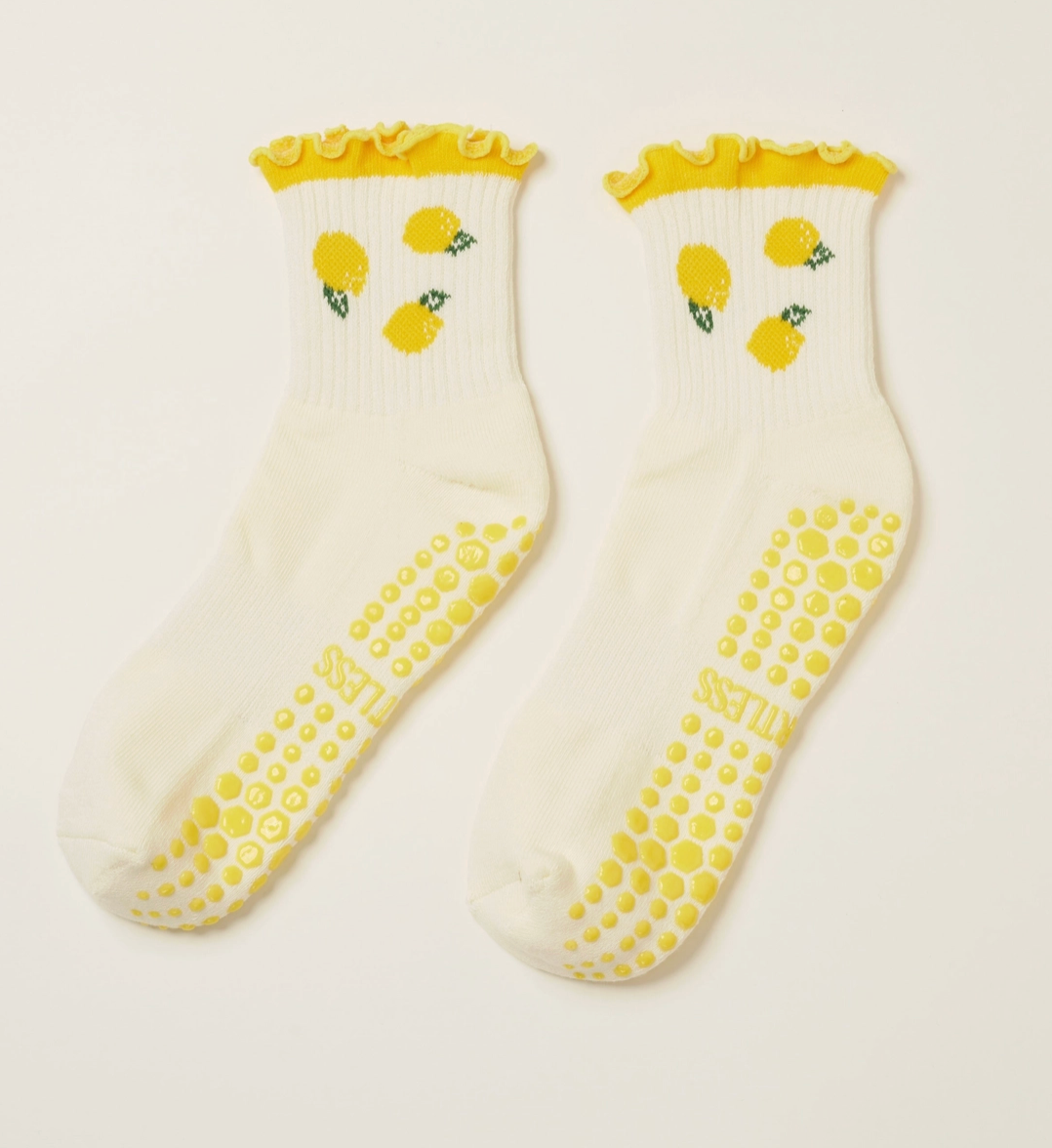 Lemon Ruffle Grip & Pilates Socks