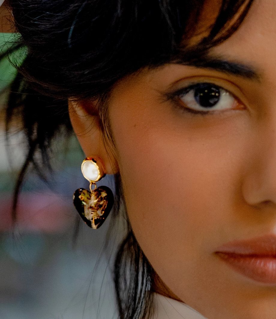 Heart of Glass Earrings - Chocolate