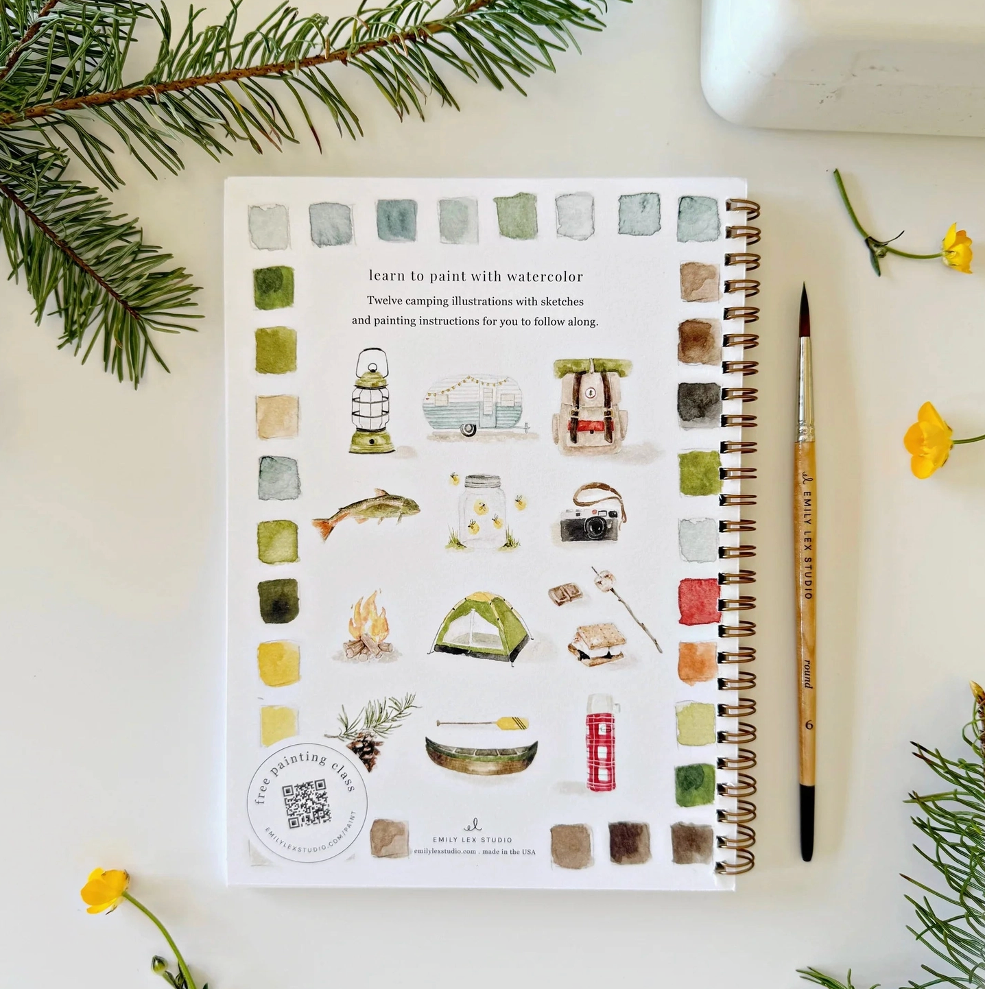 Camping Watercolor Notebook