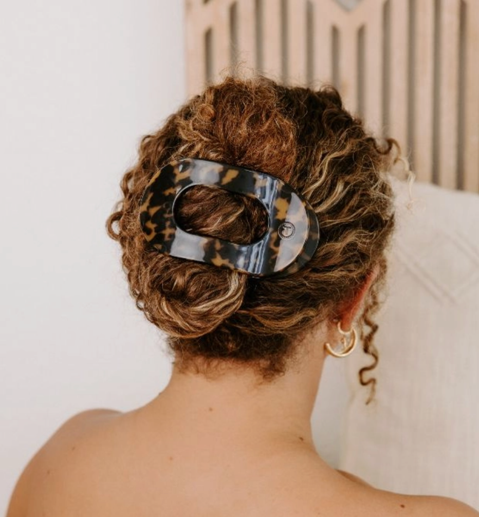 Flat Round Hair Clip - Tortoise