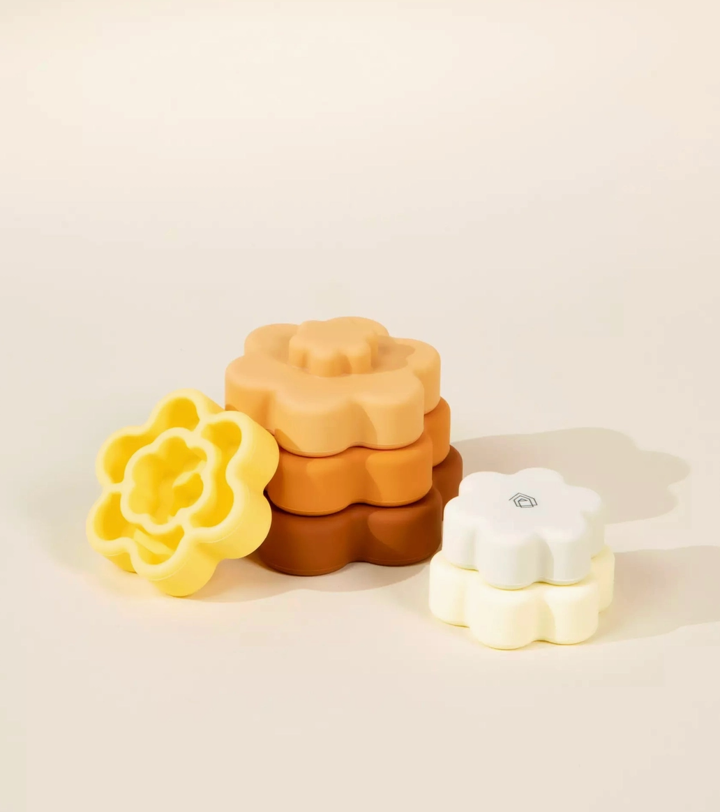 Set of 6 Silicone Stackable Flowers