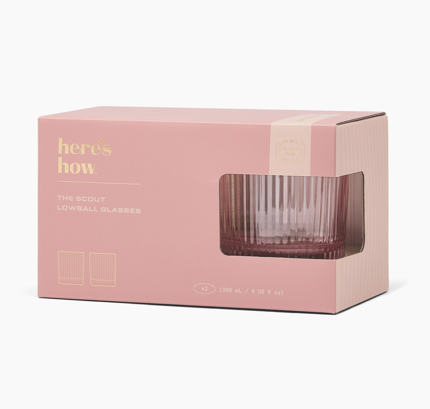 The Scout Lowball Glass - Set of 2 Blush