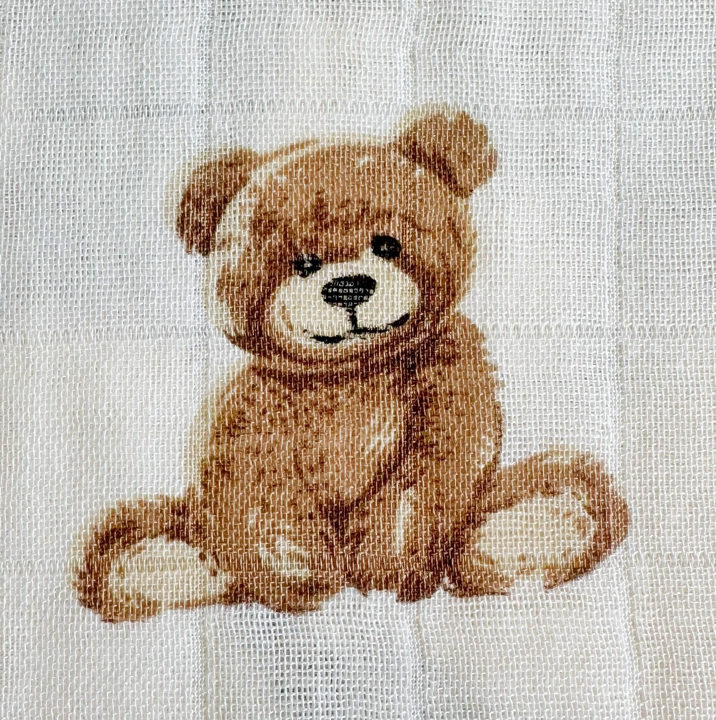 Bamboo Muslin Swaddle Baby Blanket - Teddy Bear