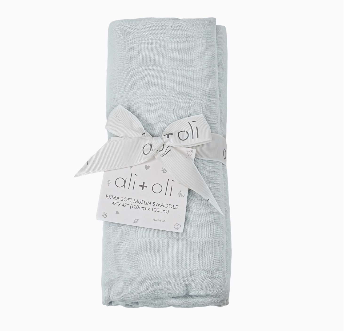 Bamboo Muslin Swaddle Baby Blanket - Misty Sky