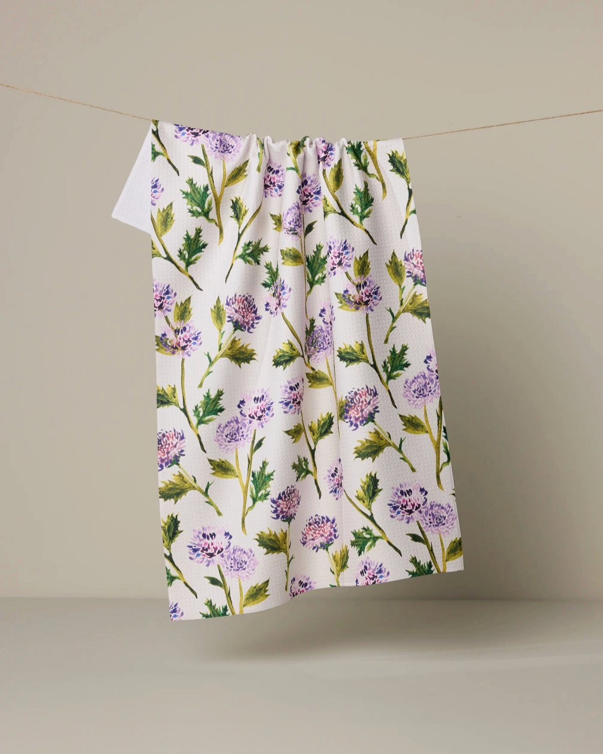 Blooming Thistle Tea Towel