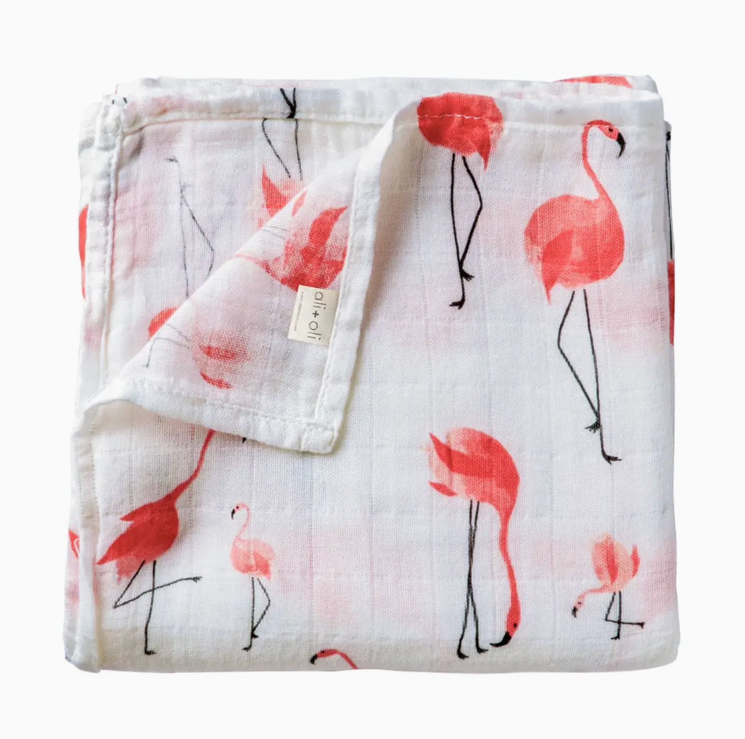 Bamboo Muslin Swaddle Baby Blanket - Flamingo
