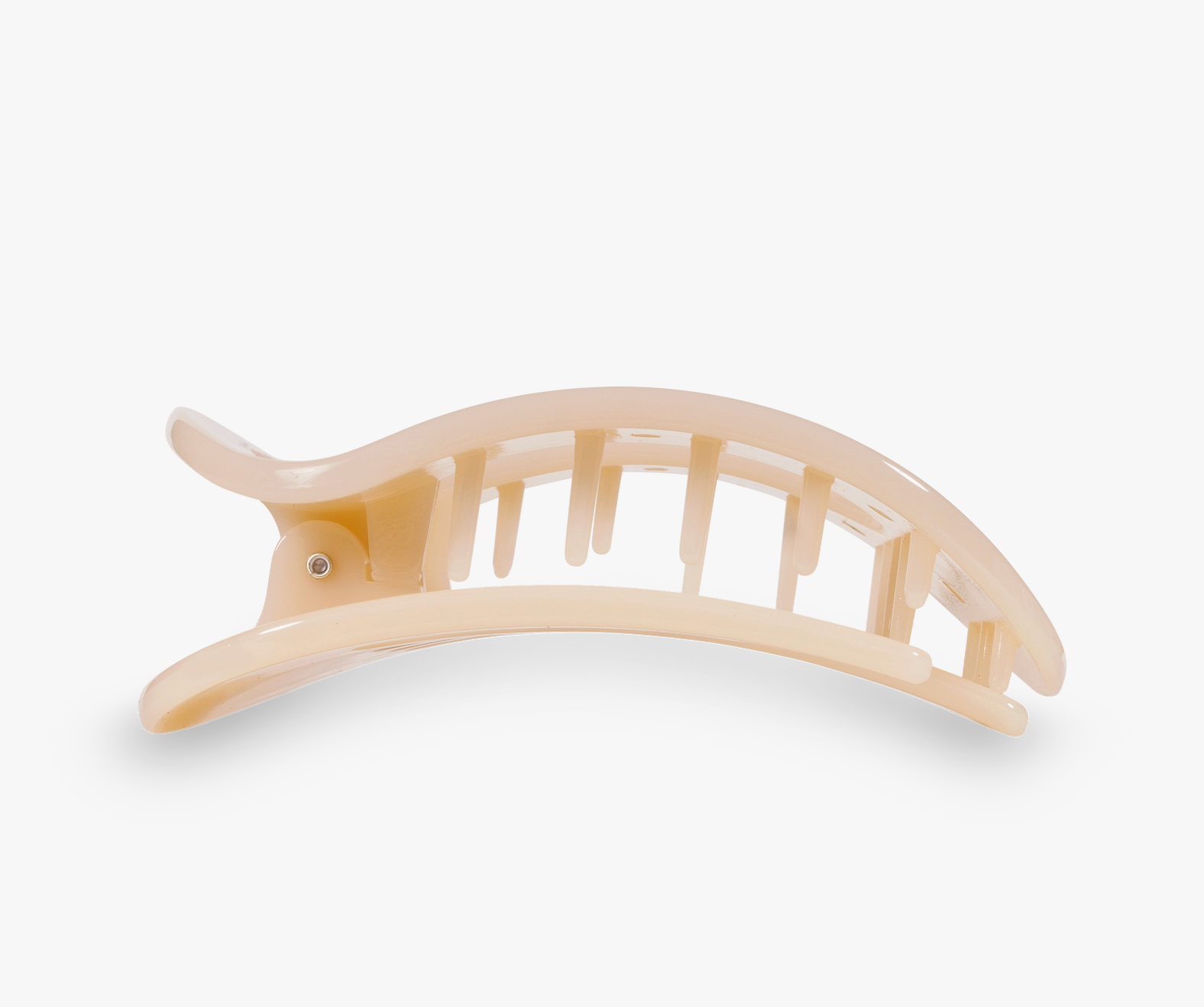 Flat Round Hair Clip - Almond Beige