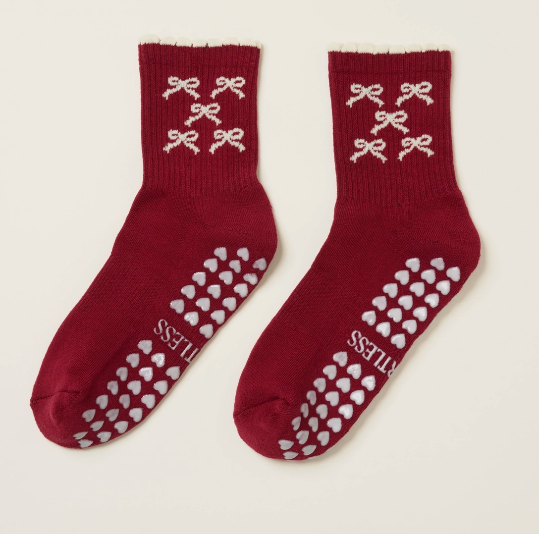 Ribbon Petal Pilates Socks