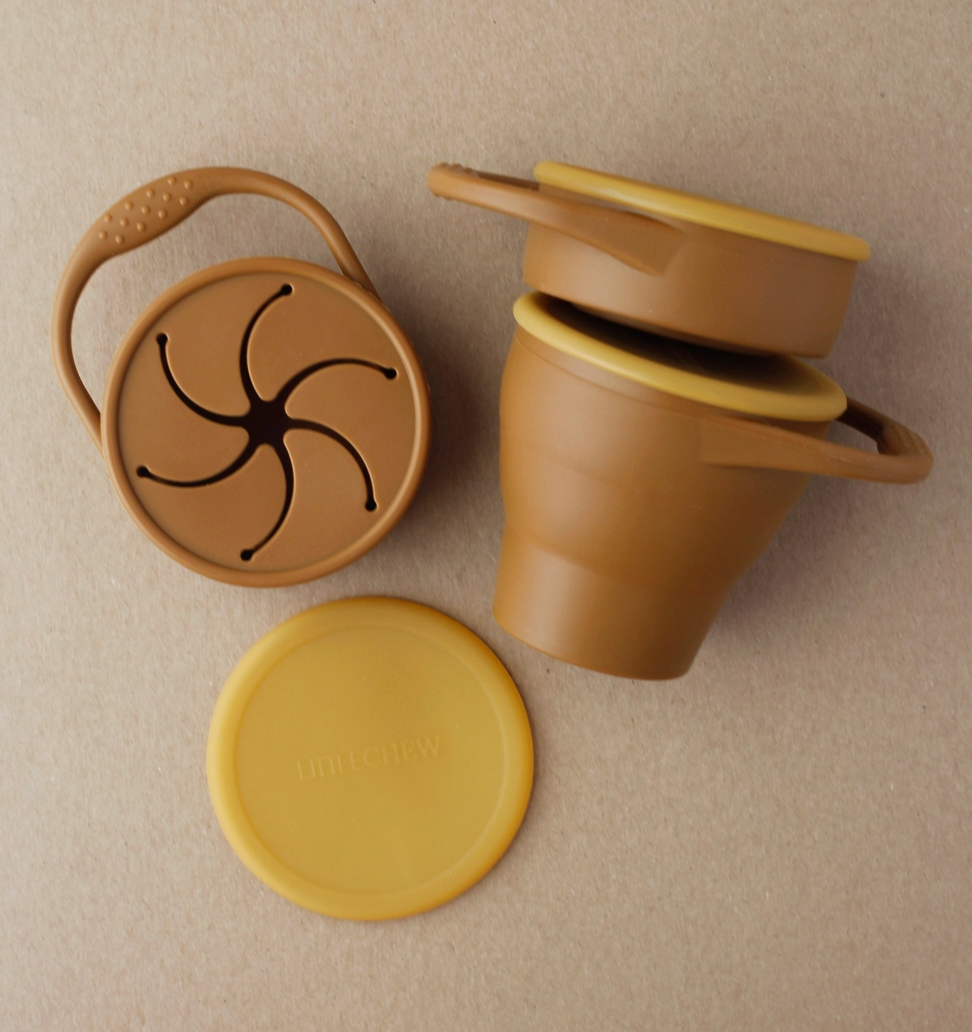 Foldable Silicone Snack Cup - Clay