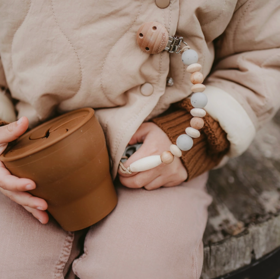 Foldable Silicone Snack Cup - Clay
