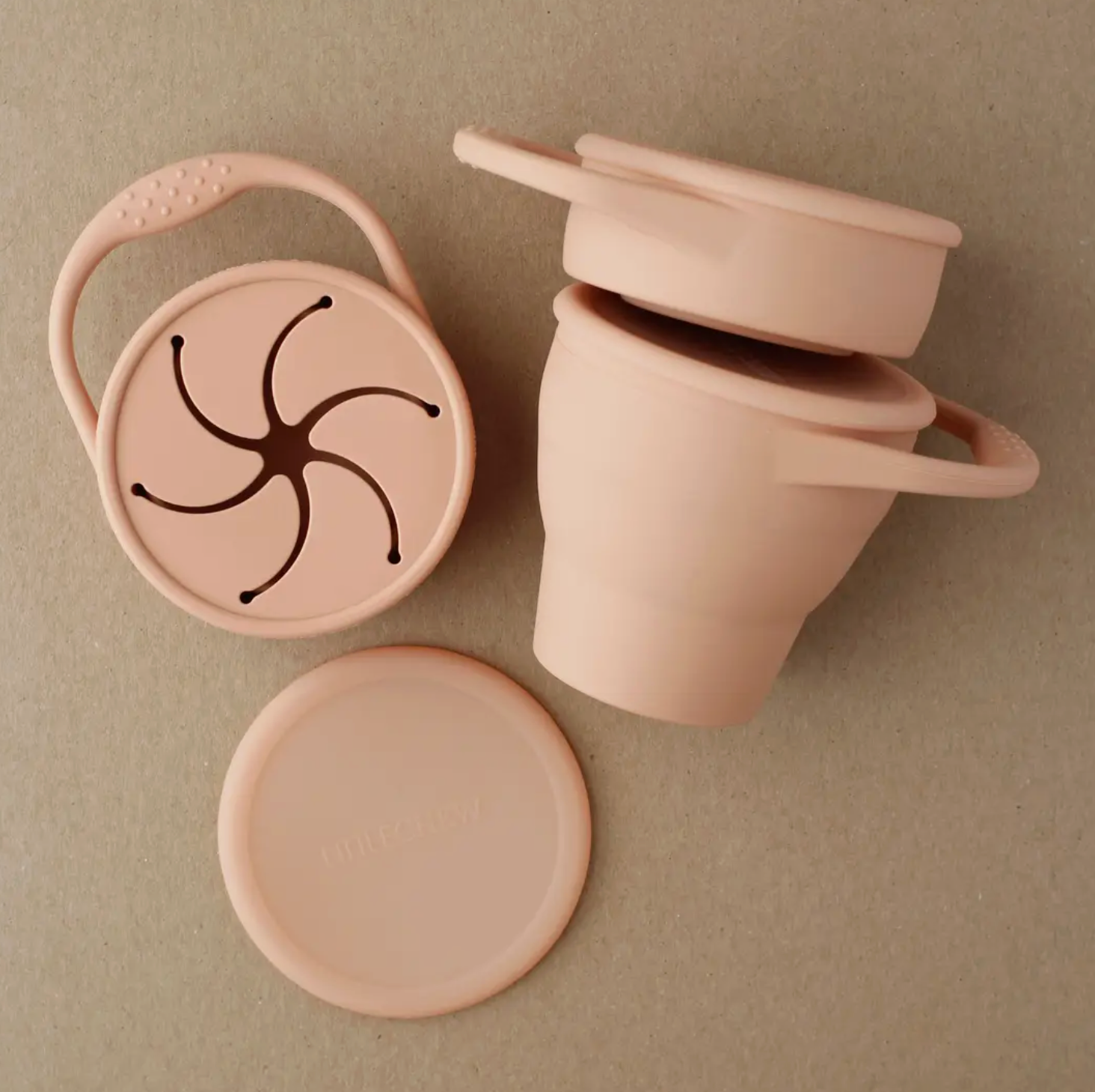Foldable Silicone Snack Cup - Dusty Coral