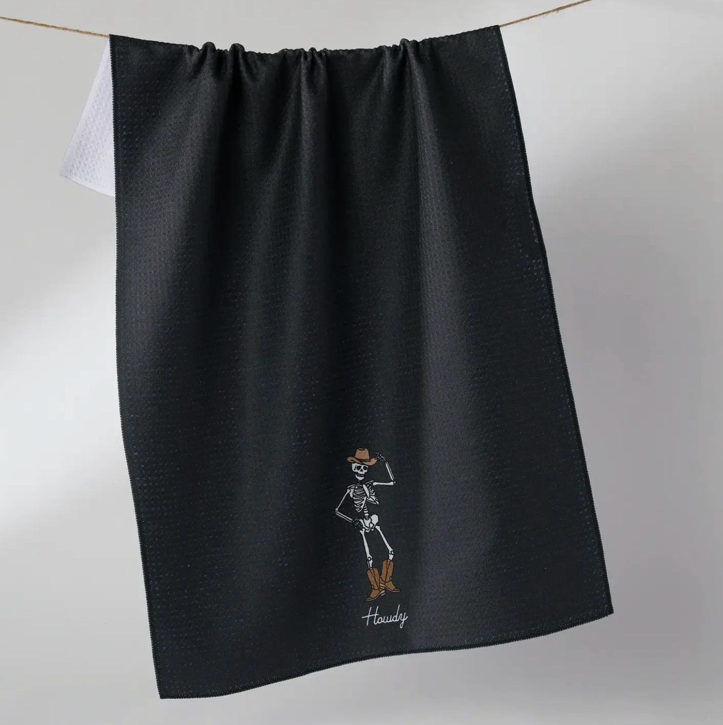 Howdy Black Towel