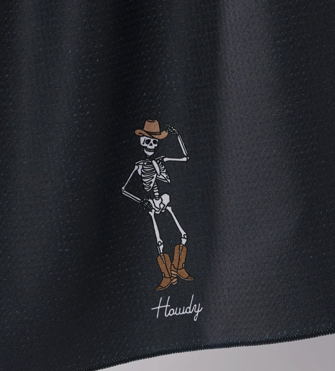 Howdy Black Towel