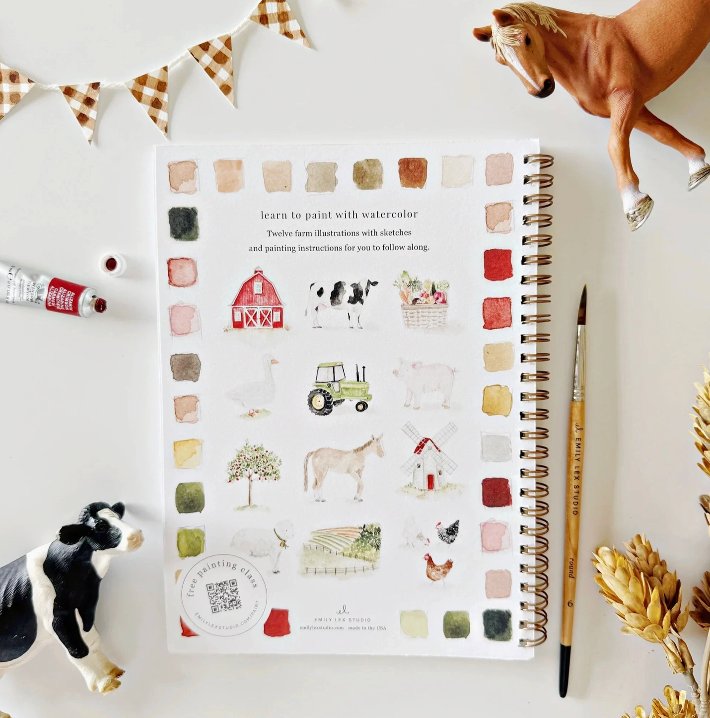 Farm Watercolor Workbook