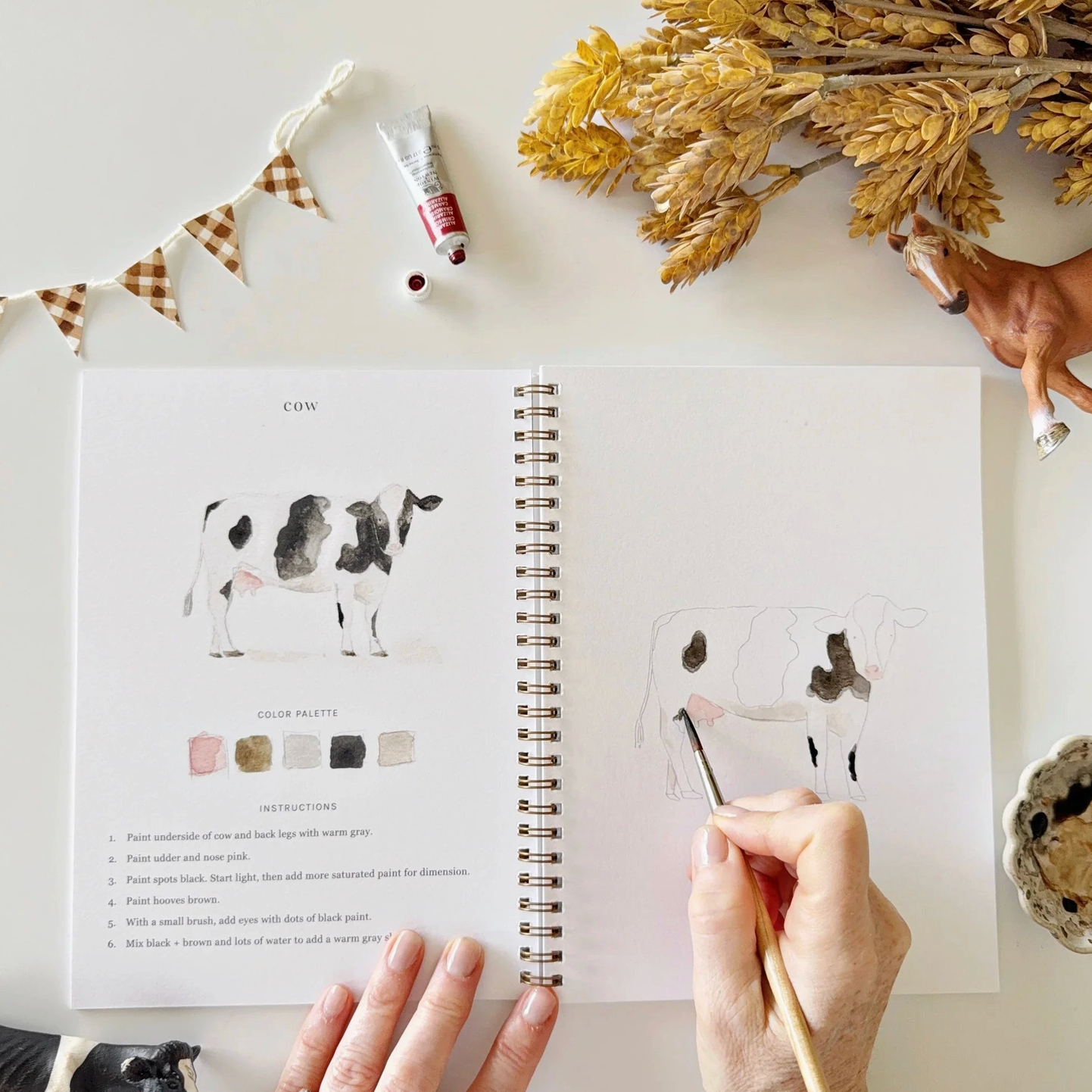 Farm Watercolor Workbook