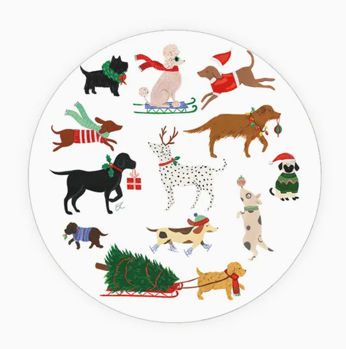 12 Dogs of Christmas Coaster