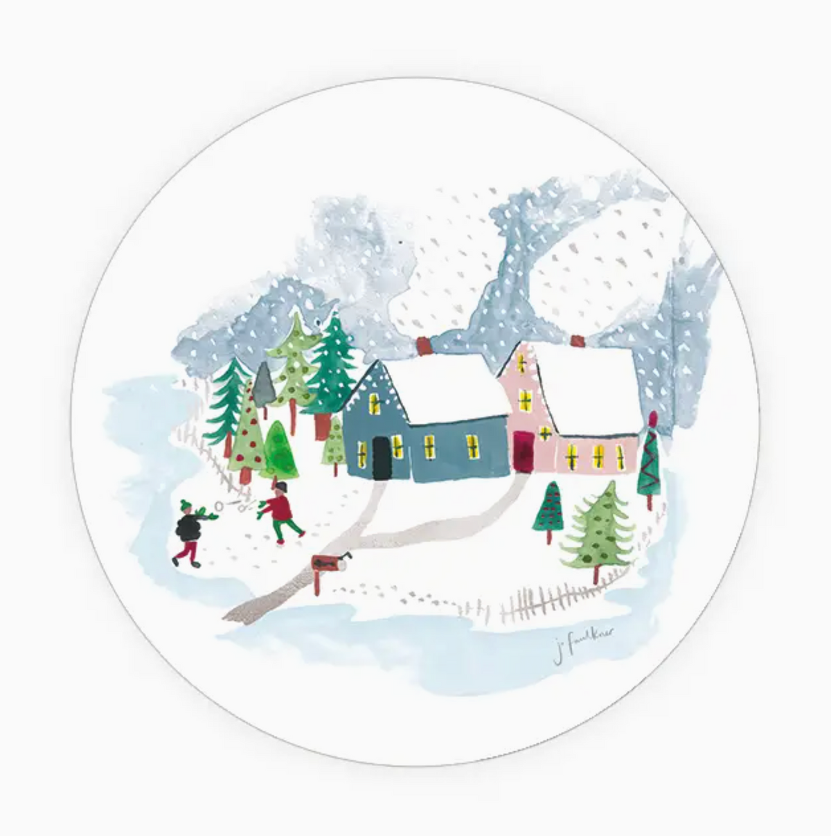 Winter Houses Coaster