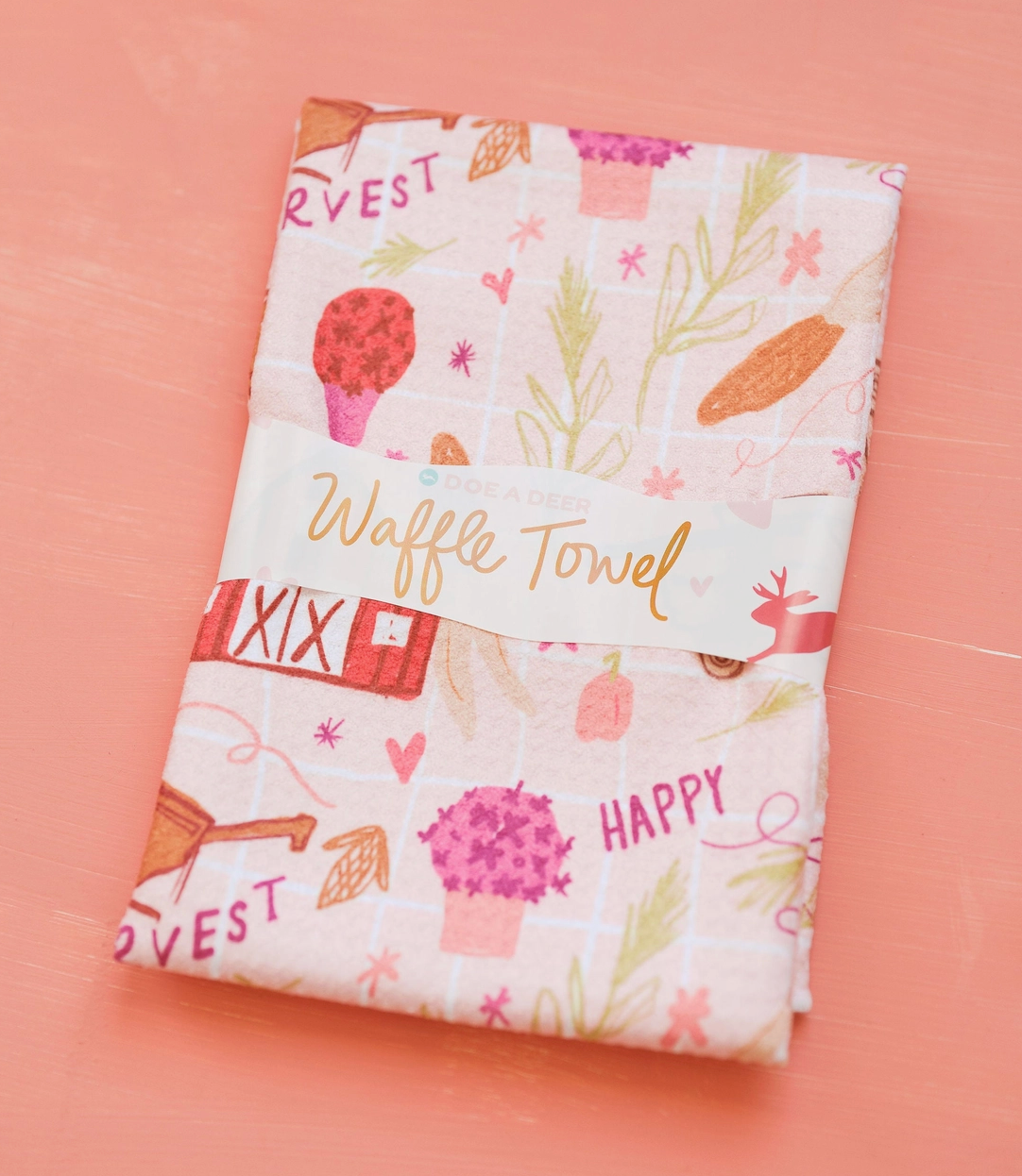 Happy Harvest Waffle Towel
