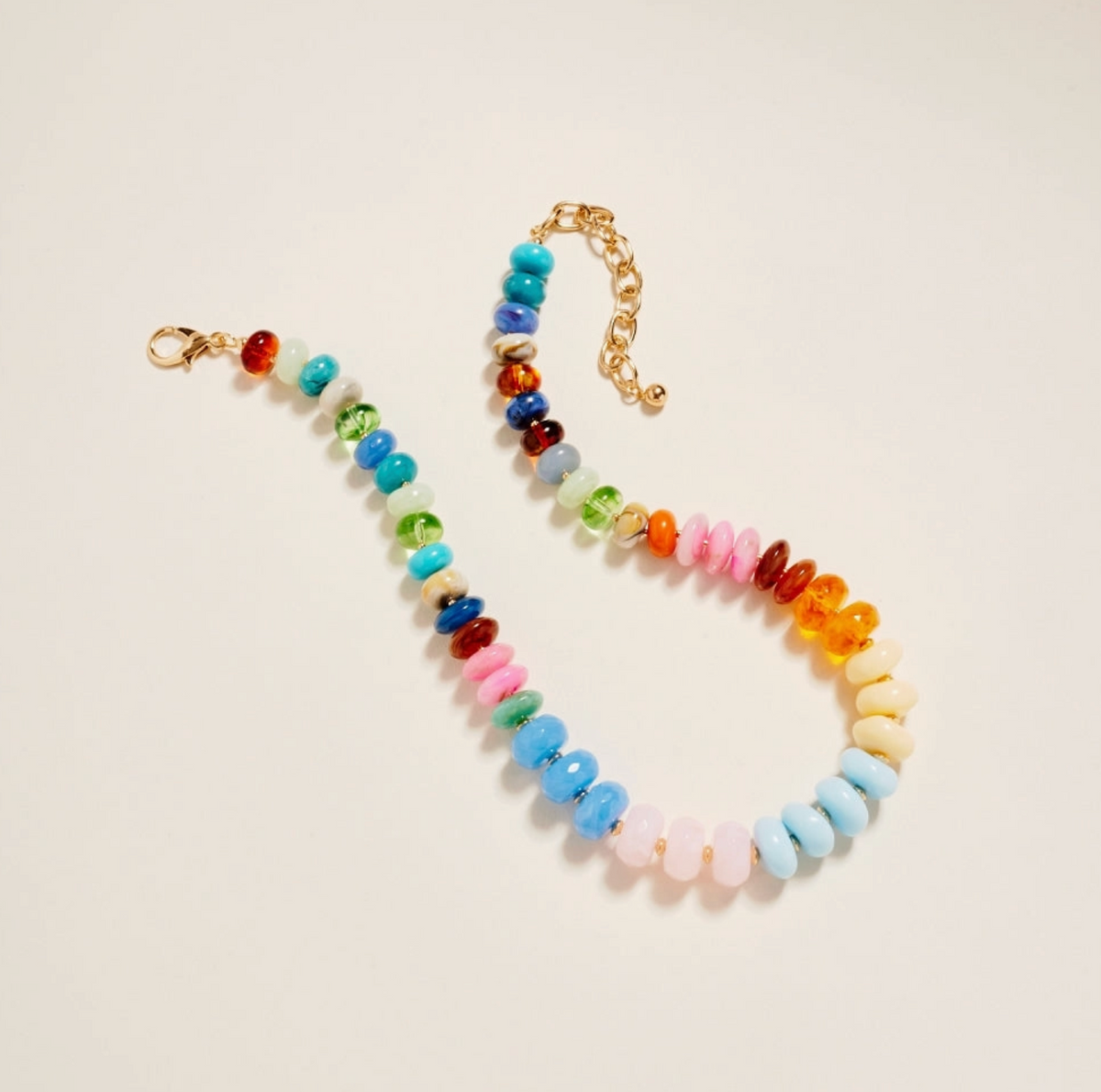 Mixed Shaped Colored Resin Bead Necklace