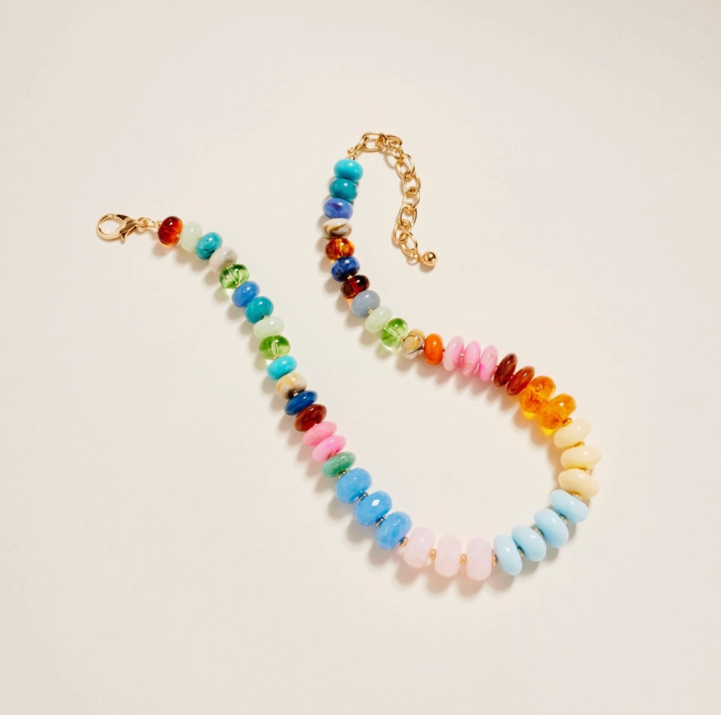 Mixed Shaped Colored Resin Bead Necklace