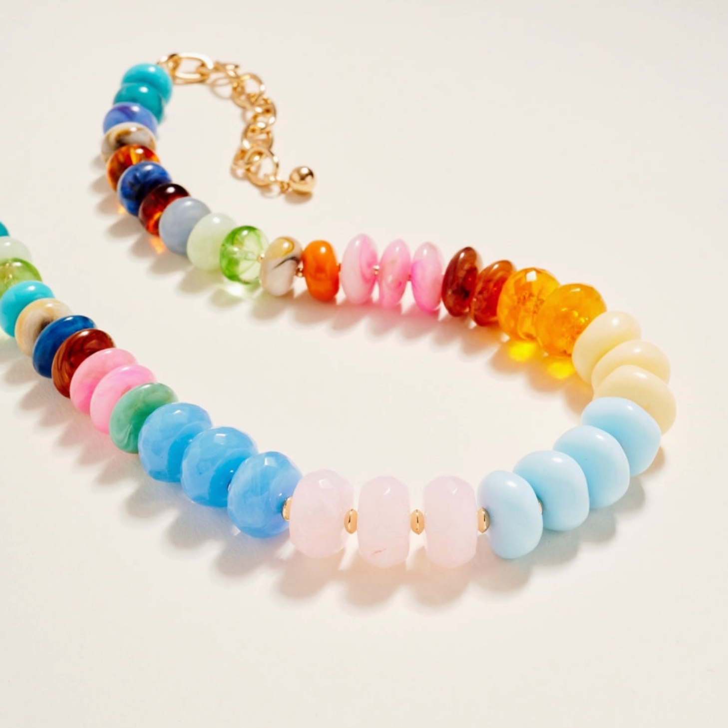 Mixed Shaped Colored Resin Bead Necklace