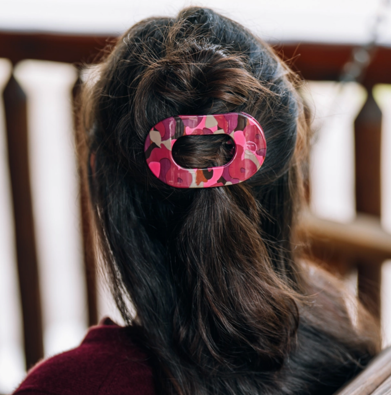 Flat Round Hair Clip - Garden Glam