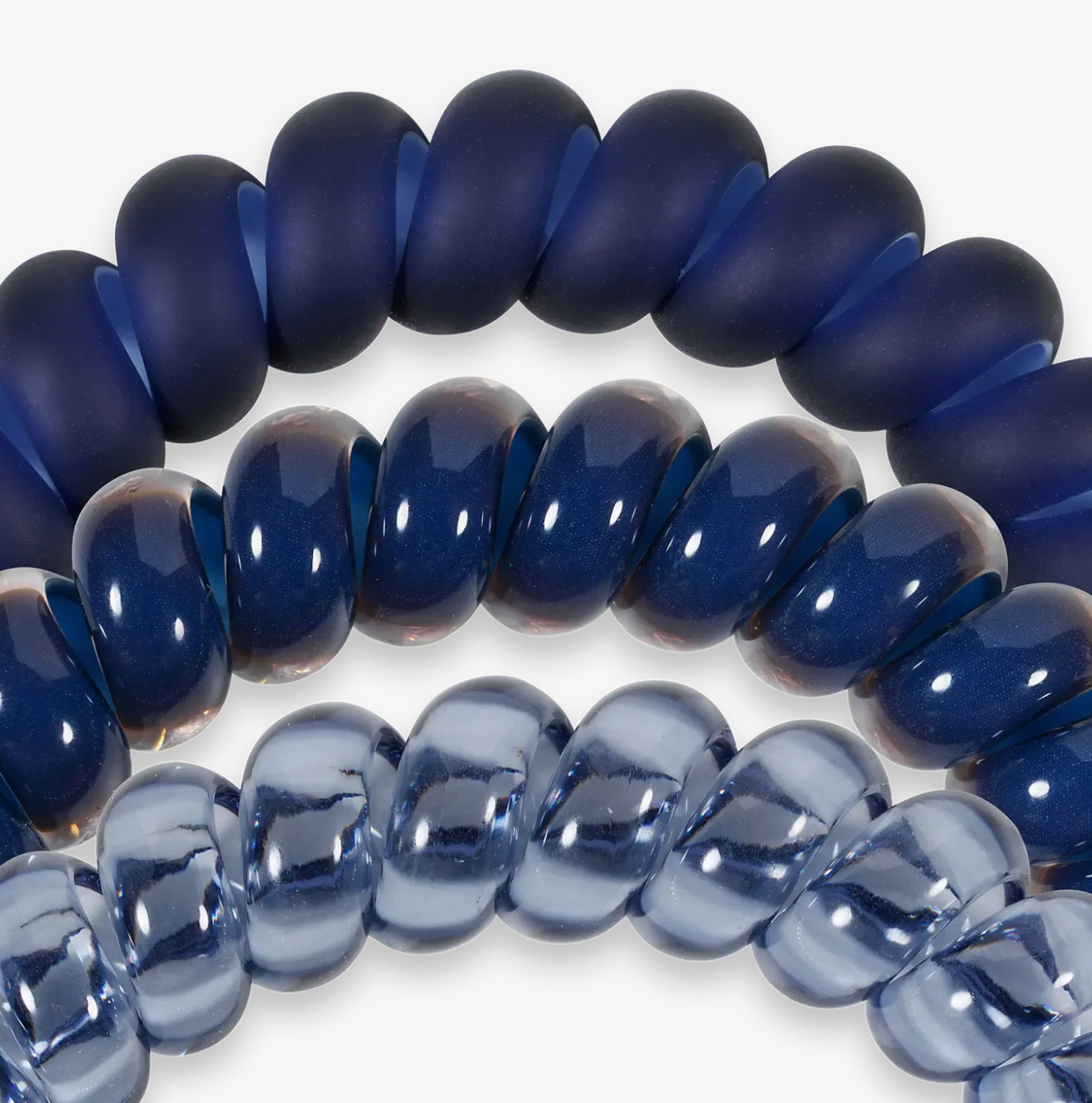 Spiral Hair Coils/Ties - Nightfall Navy