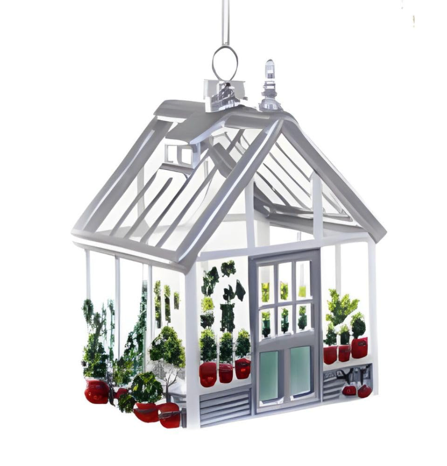 Silver Reclaimed Greenhouse Ornament