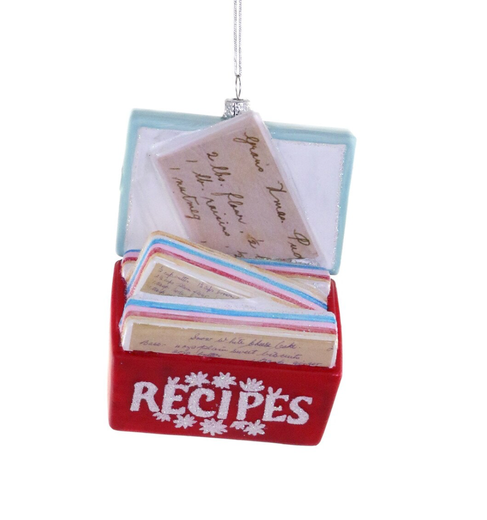 Red Favorite Recipes Box Ornament