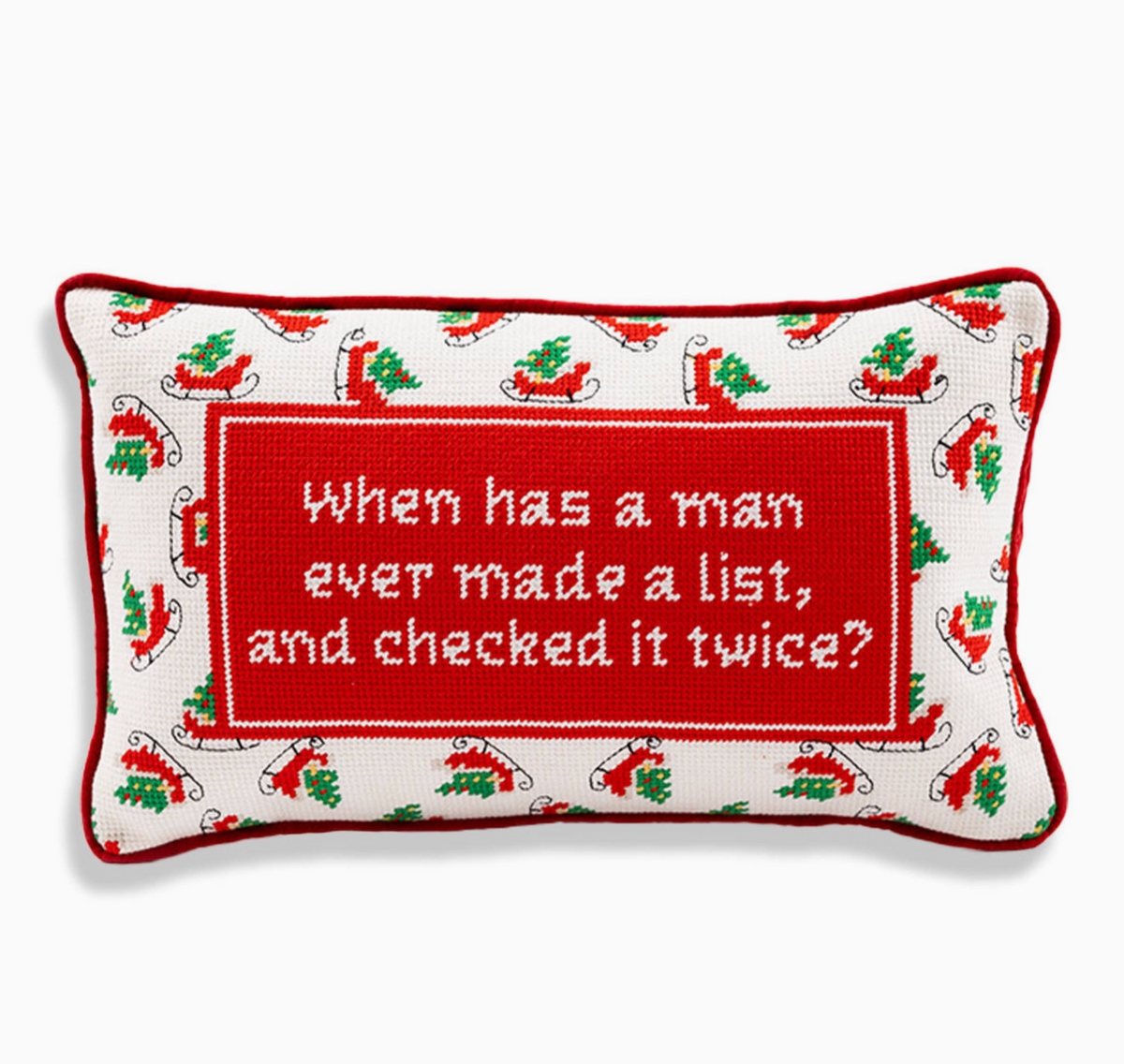 Check It Twice Needlepoint Pillow