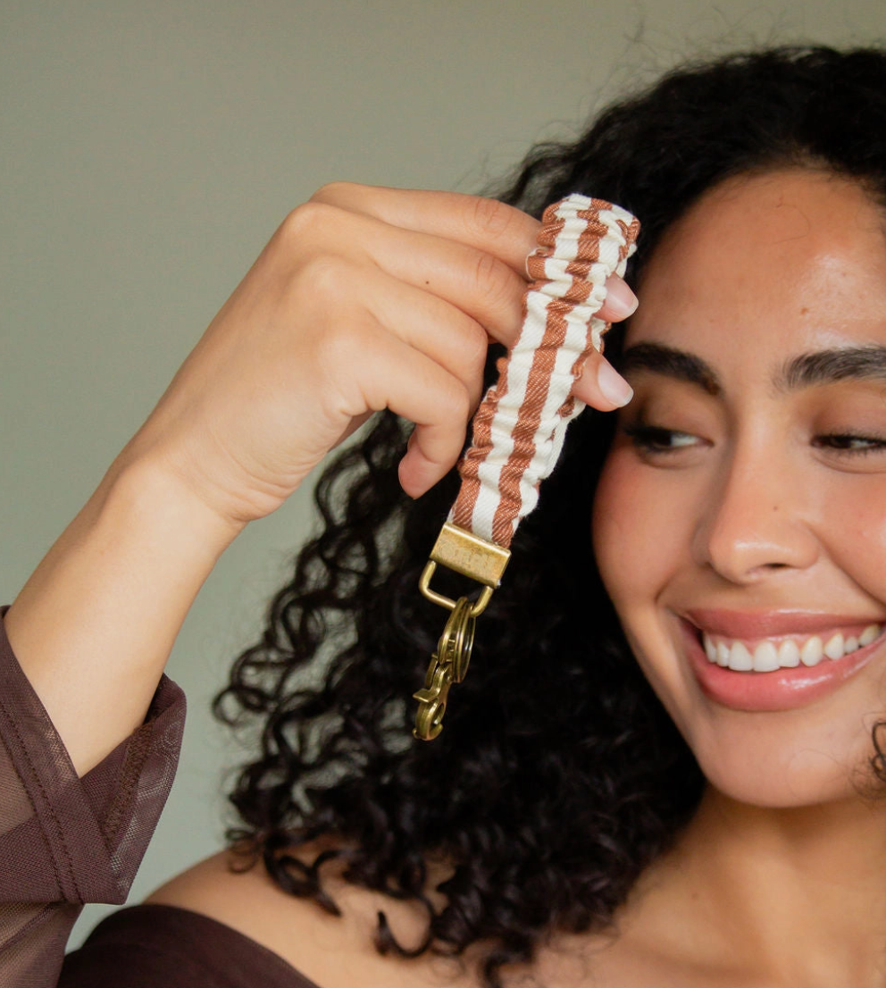 Cinnamon Striped Keychain