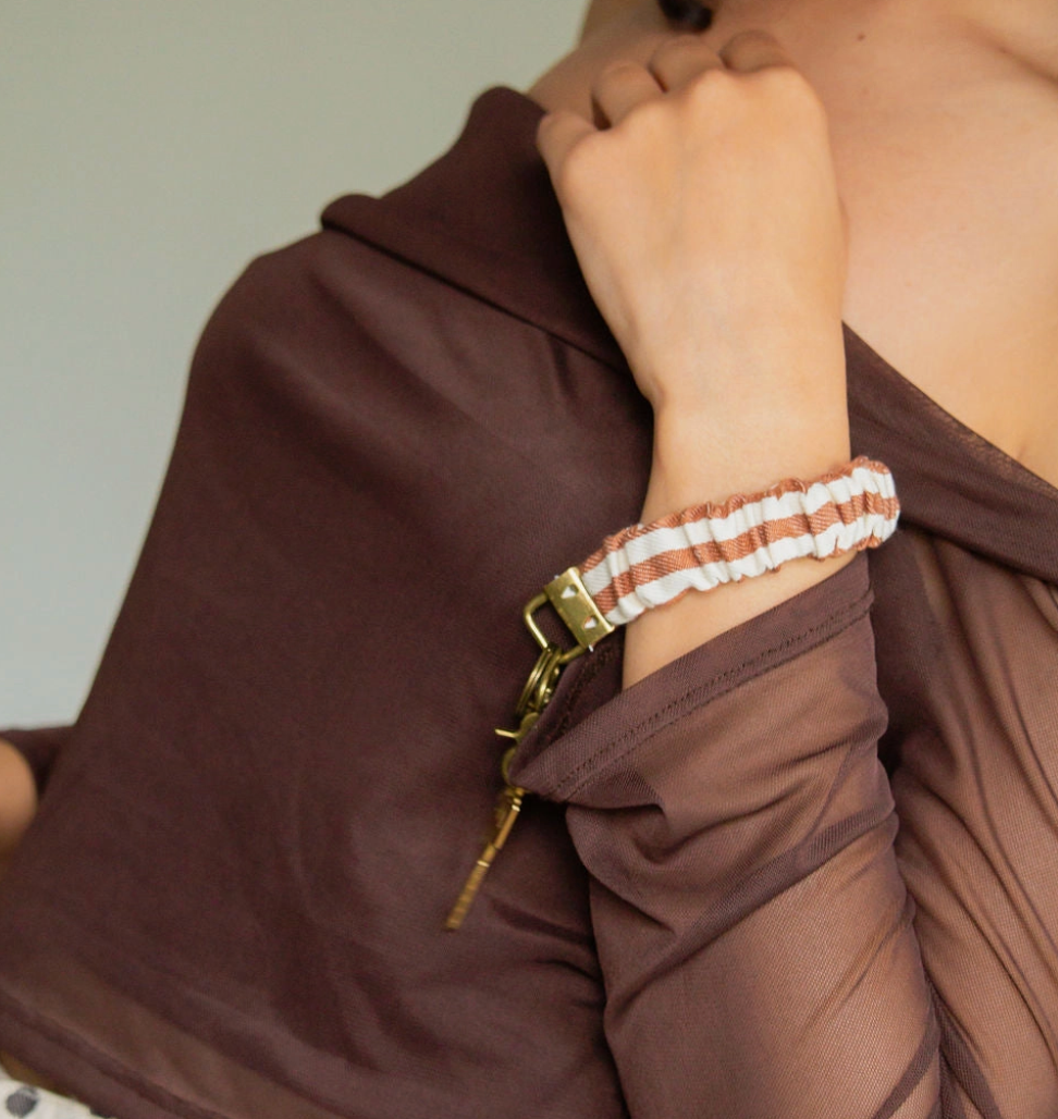 Cinnamon Striped Keychain