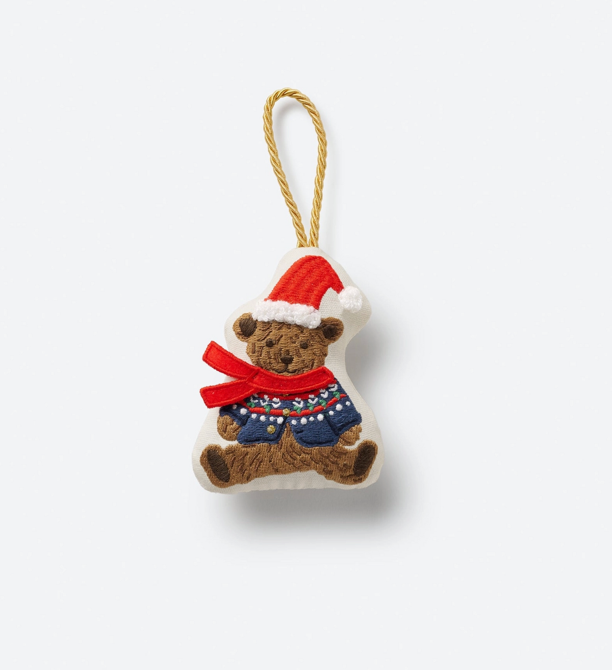 Beary Christmas Embroidered Ornament