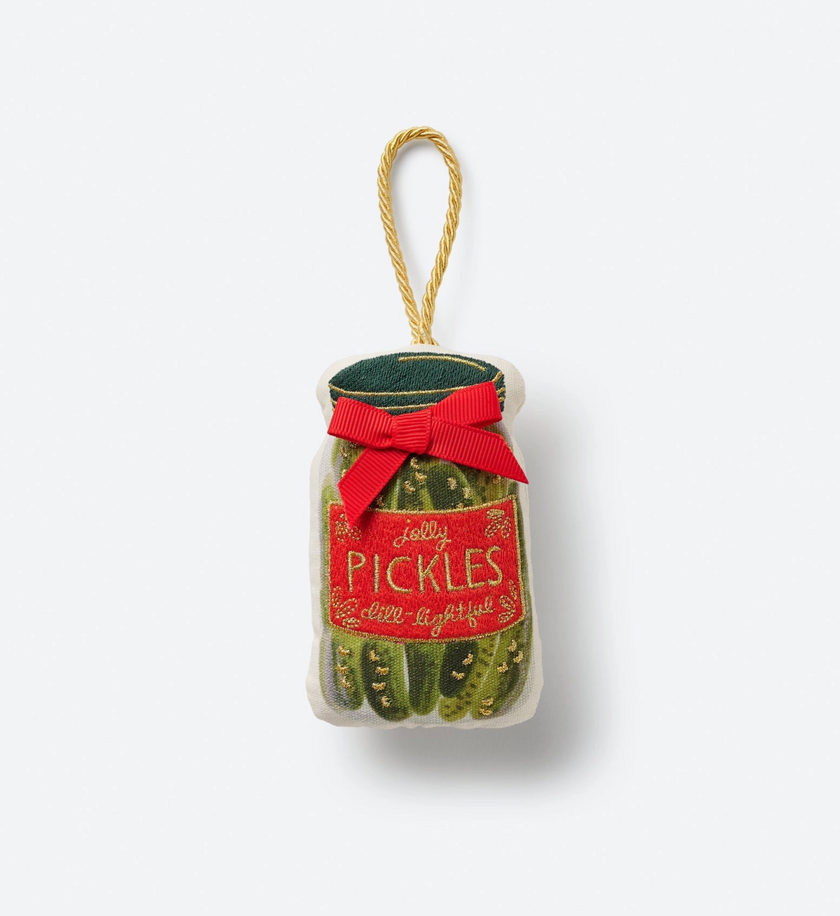 Pickle Jar Embroidered Ornament