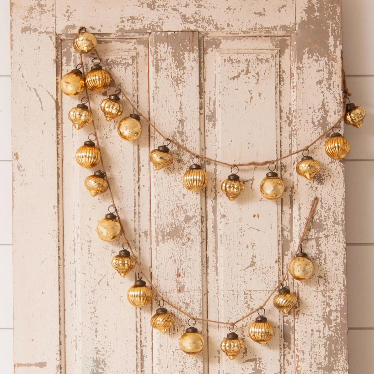 Gold Mercury Glass Ornament Garland
