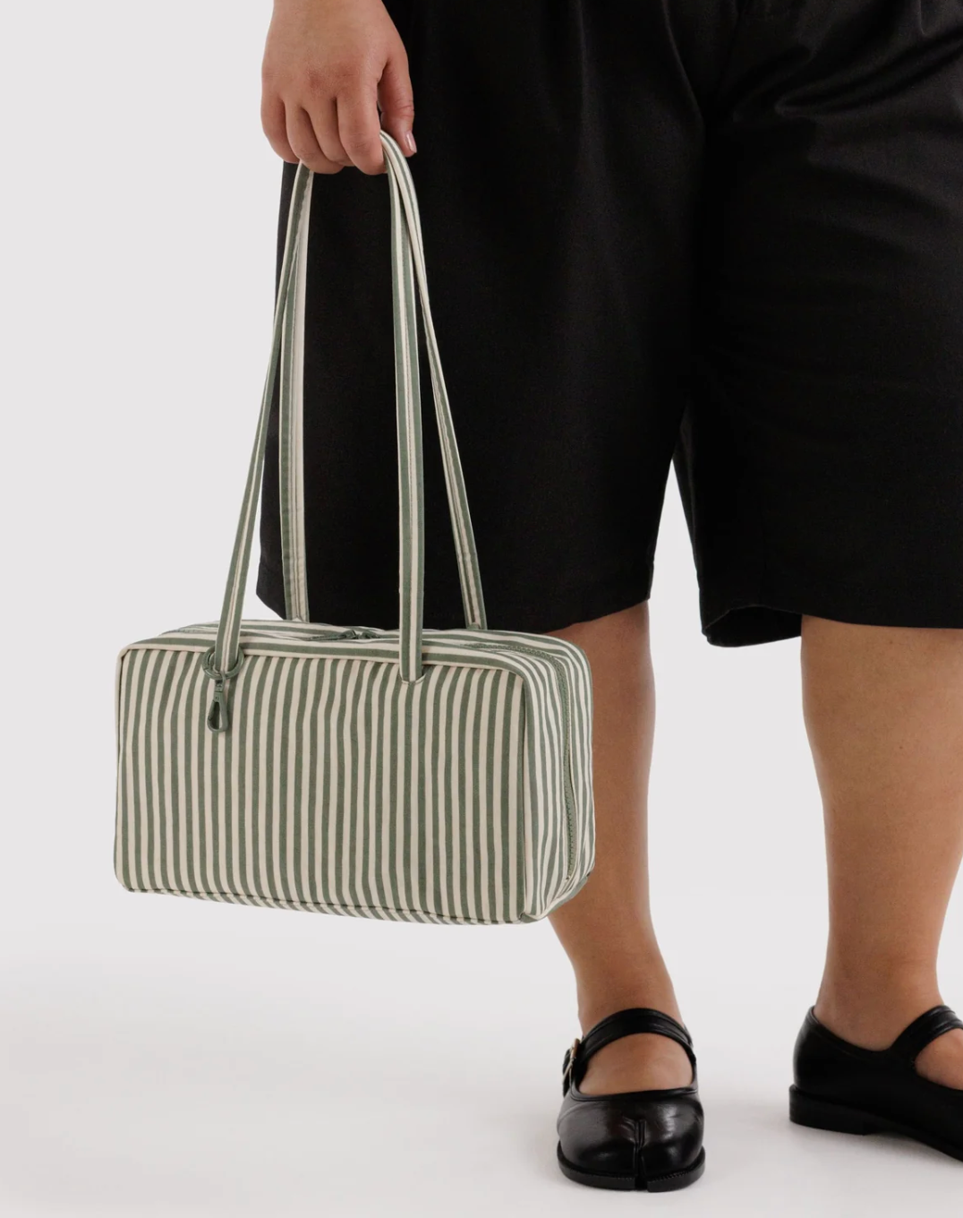 Baggu Nylon Bowler Bag - Sage Stripe