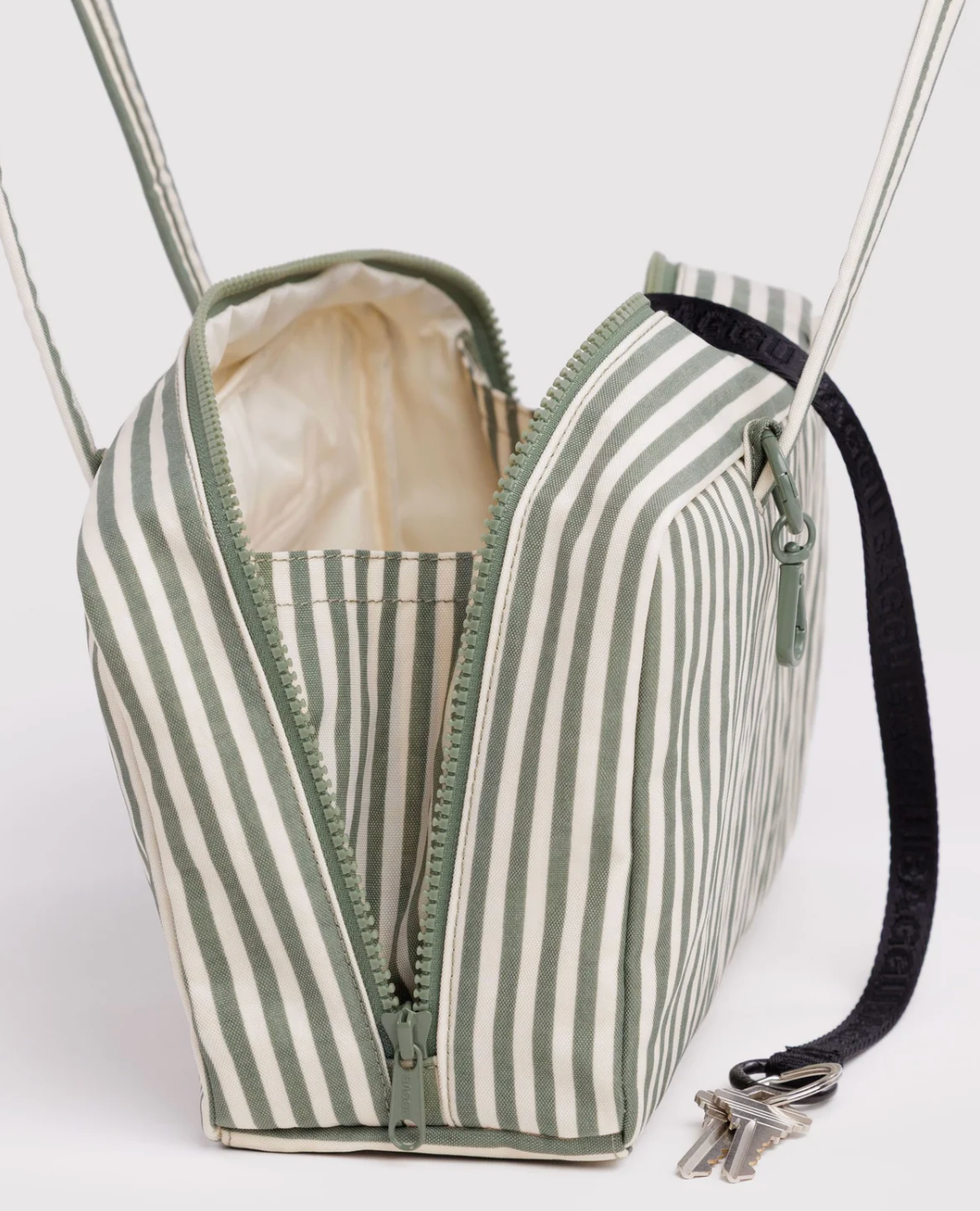 Baggu Nylon Bowler Bag - Sage Stripe
