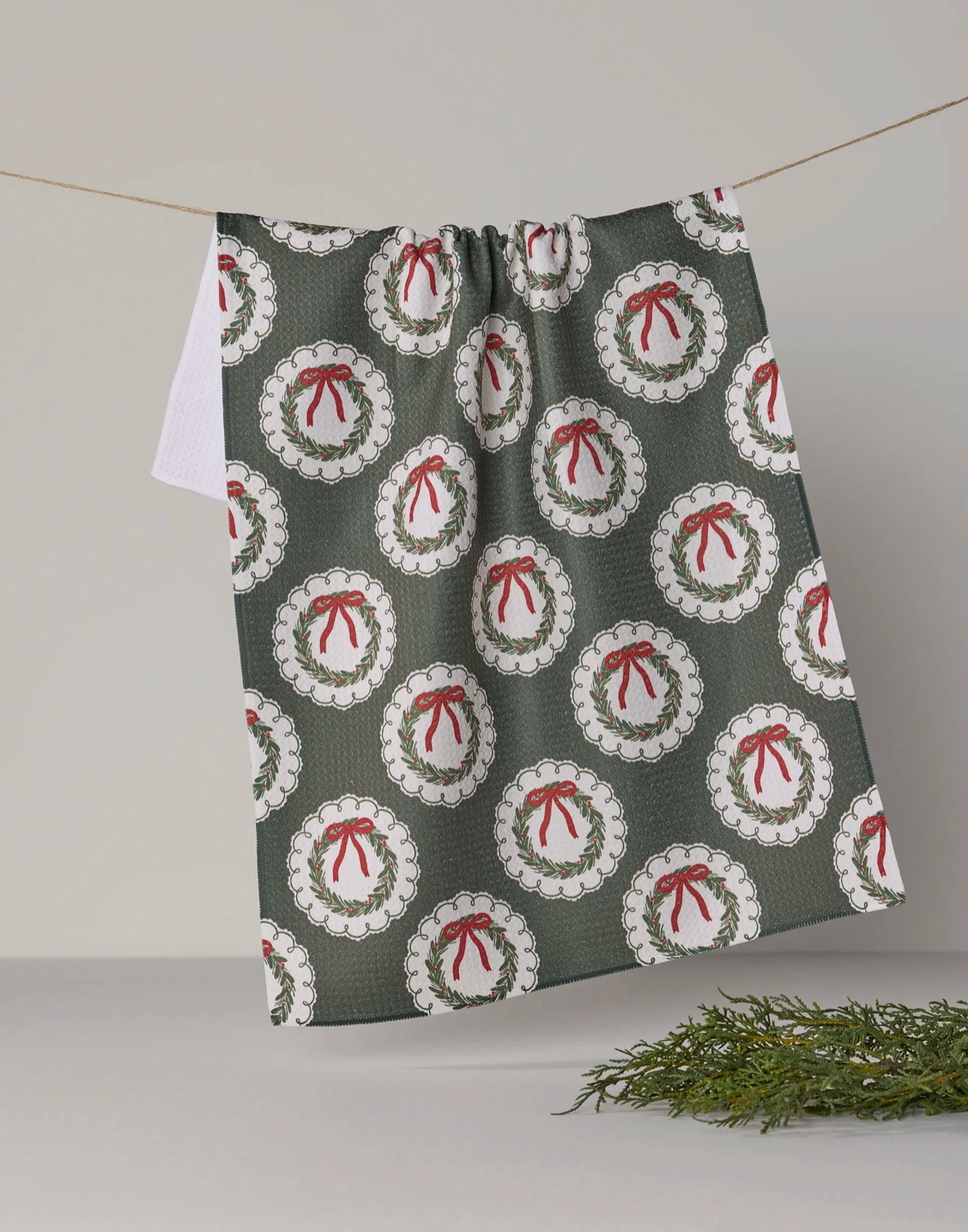 Merry Wreaths Tea Towel