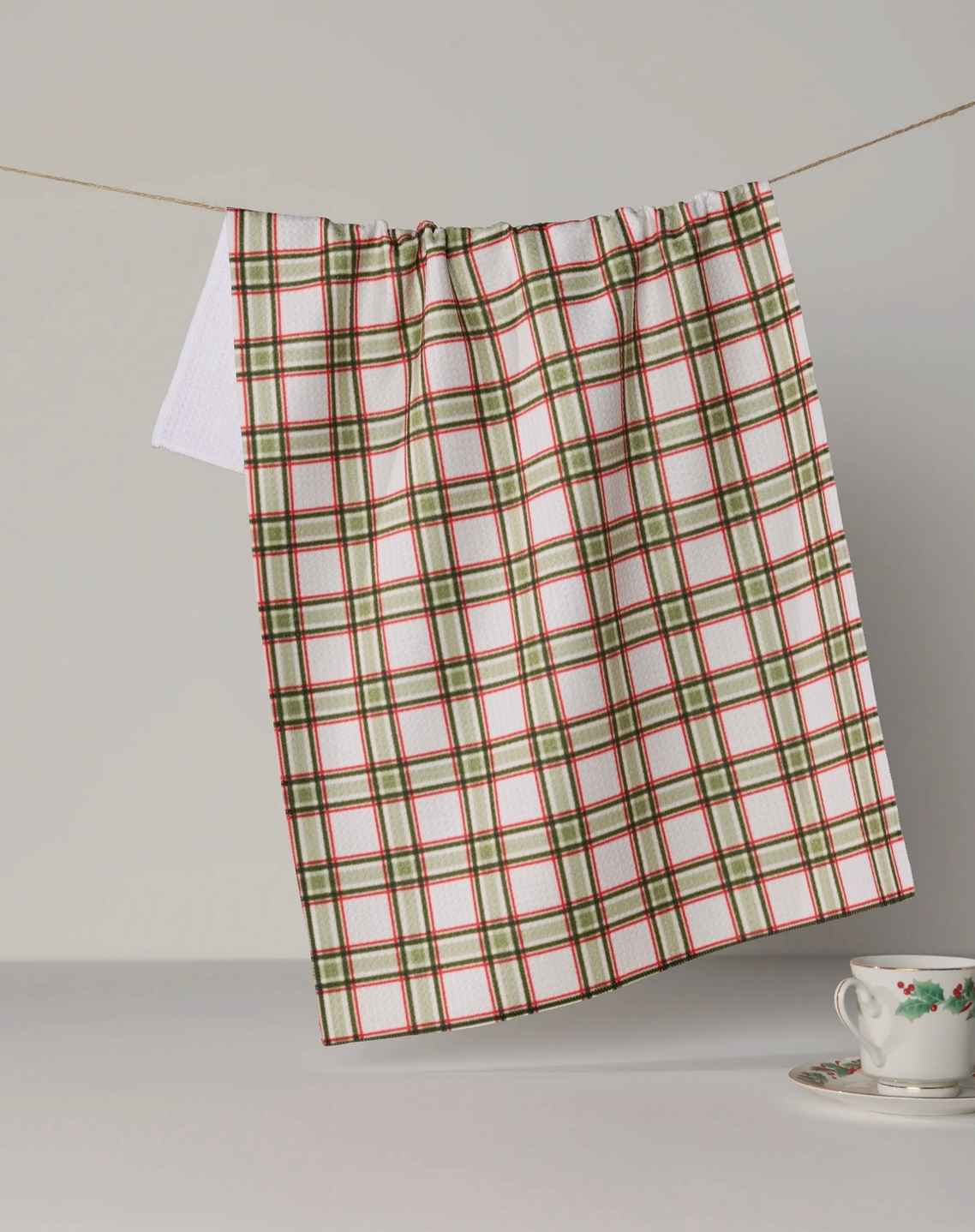 Stocking Plaid Tea Towel